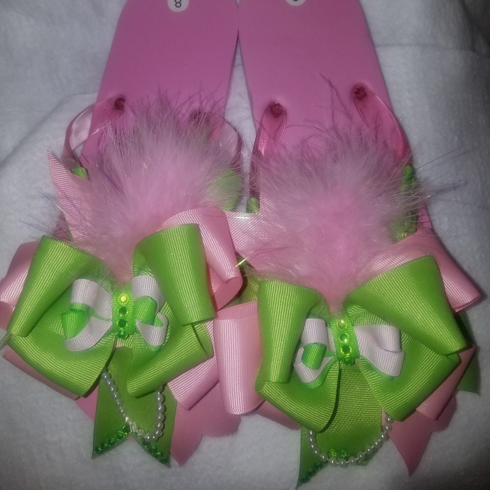 Custom designed flip flops.
